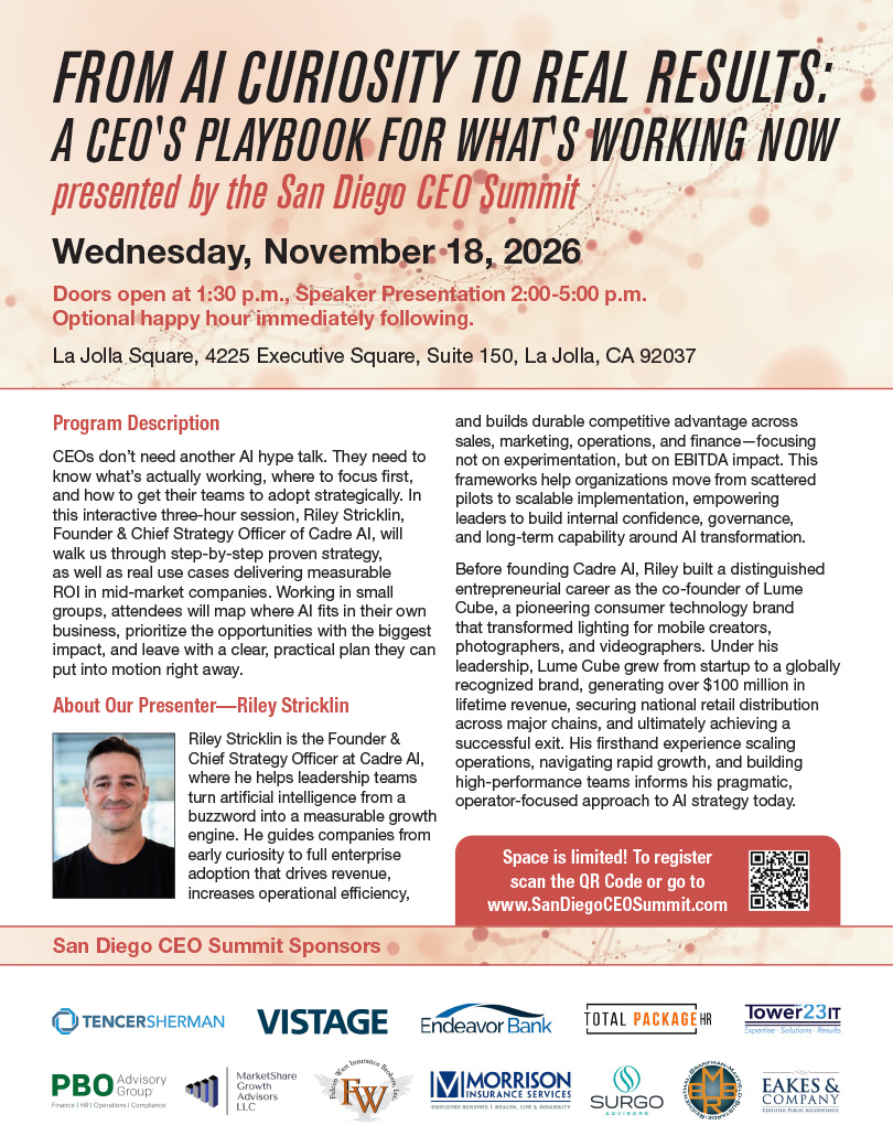 San Diego CEO Summit NOV 2026